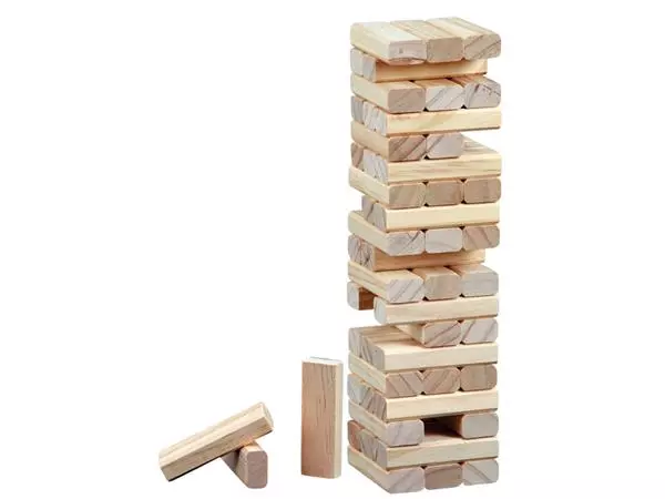 Een Spel Vallende Toren hout (Jenga) koop je bij Van Hoye Kantoor BV