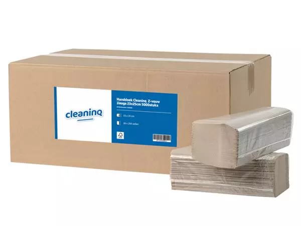 Een Handdoek Cleaninq Z-vouw 1laags 23x25cm 5000stuks koop je bij NiceSupplies.nl