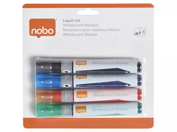 Een VILTSTIFT NOBO WHITEBOARD LIQUID SCHUIN ASS 4MM koop je bij Kantoorvakhandel van der Heijde