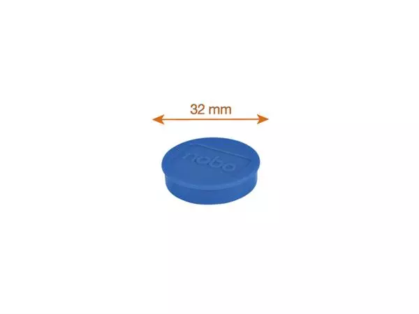 Een Magneet Nobo 32mm 800gr blauw 10 stuks koop je bij Buro De Peuter