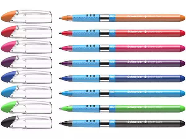 Een Rollerpen Slider Basic Colours extra breed etui à 8 stuks koop je bij Unimark Office B.V.