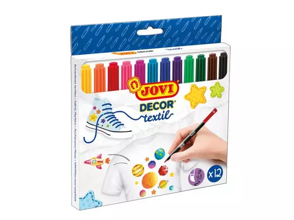 Een Textielstift Jovi assorti set à 12 stuks koop je bij NiceSupplies.nl