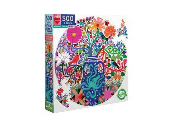 Een Puzzel Eeboo Birds & Flowers 500st koop je bij Van Leeuwen Boeken- en kantoorartikelen