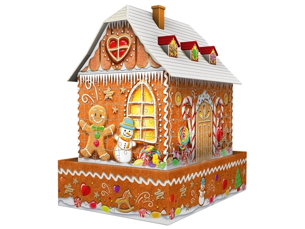 Een 3D puzzel Ravensburger Kerst Gingerbread House Night Edition 216 stukjes koop je bij NiceSupplies.nl