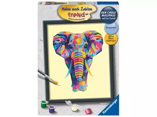 Een Schilderen op nummer Ravensburger Bonte olifant koop je bij Goedkope Kantoorbenodigdheden