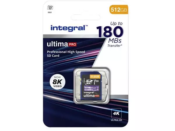 Een Geheugenkaart Integral SDXC 512GB koop je bij NiceSupplies.nl