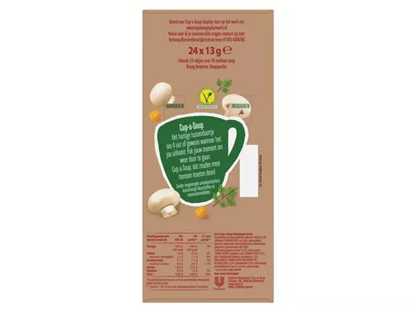 Een Cup-a-Soup Unox champignon crème 24x140ml koop je bij Buro De Peuter