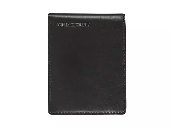 Een Portemonee Maverick All Black compact met kleingeldvak RFID leer zwart koop je bij Van Leeuwen Boeken- en kantoorartikelen