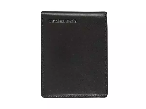 Een Portemonee Maverick All Black compact met kleingeldvak RFID leer zwart koop je bij Tonerinktshop