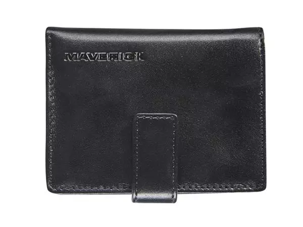 Een Porte-cartes Maverick All Black super compact RFID cuir noir koop je bij Van Hoye Kantoor BV