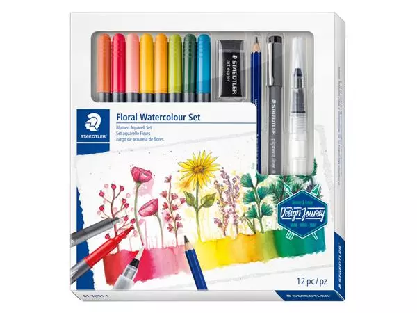 Viltstift Staedtler Design Journey Floral watercolor 12-delig