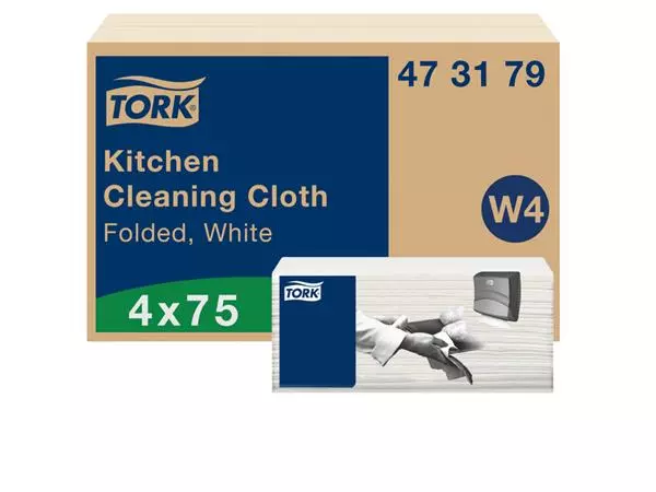 Een Reinigingsdoek Tork Kitchen Cleaning W4 extra absorberend wit 473179 koop je bij Van Hoye Kantoor BV