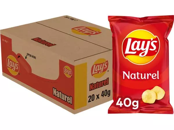 Een LAY'S CHIPS NATUREL ZAKJE 40GR koop je bij Kantoorvakhandel van der Heijde