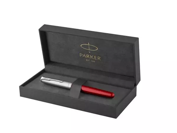 Een Rollerpen Parker Sonnet Sand Blasted Metal & Red Lacquer F koop je bij Unimark Office B.V.