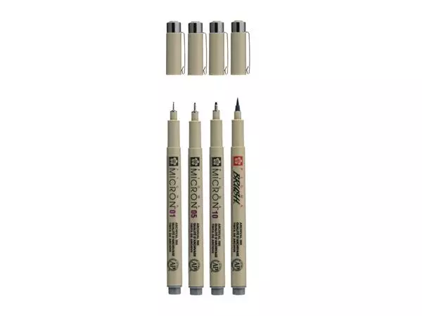 Een Fineliner Sakura Pigma Micron koelgrijs set 4 maten koop je bij Kantoorvakhandel van der Heijde