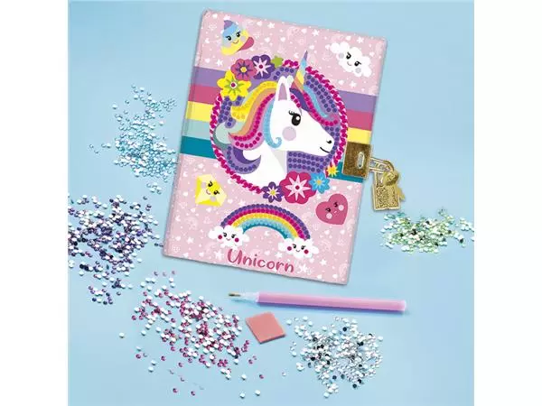 Een KNUTSELSET TOTUM UNICORN DAGBOEK DIAMONDPAINTING koop je bij Kantoorvakhandel van der Heijde