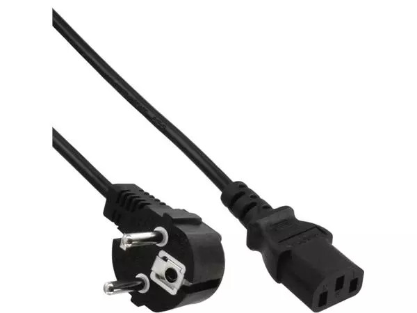 Een Kabel inLine STROOM C13 recht - CEE7/7 haaks 1,8 meter zwart koop je bij EconOffice
