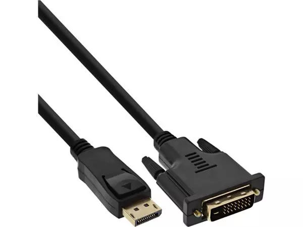 Een Kabel inLine Displayport DVI 24+1 M/M 2 meter zwart koop je bij Totaal Kantoor Goeree