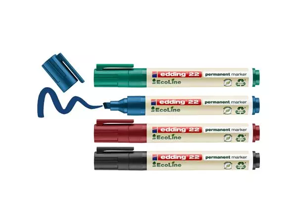 Een Viltstift edding 22 Ecoline schuin assorti set à 4 stuks koop je bij NiceSupplies.nl