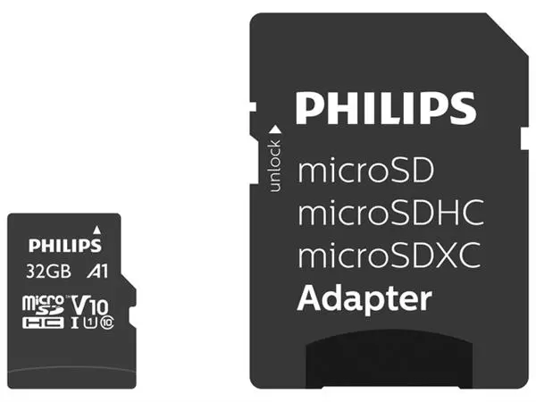 Een Micro SDHC Card Philips Class 10 UHS-I U1 32GB koop je bij EconOffice