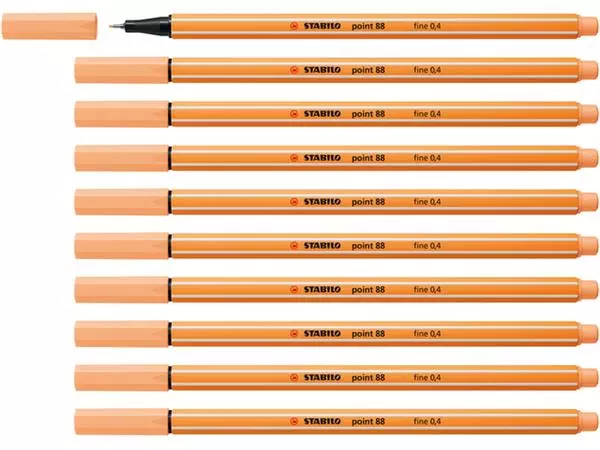 Een Fineliner STABILO point 88/25 fijn pastel oranje koop je bij NiceSupplies.nl