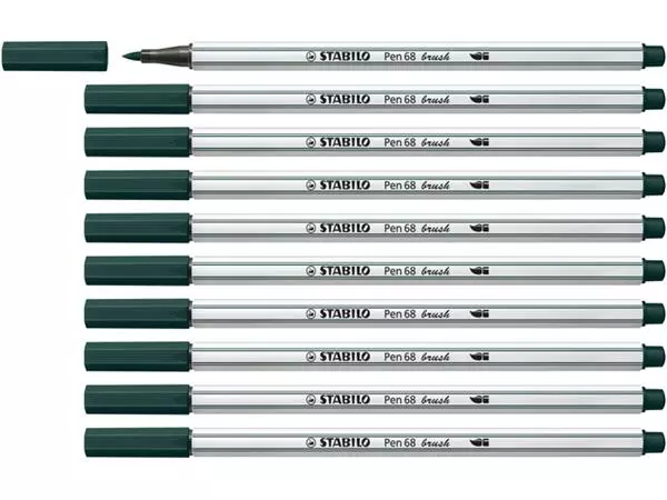 Een Brushstift STABILO Pen 568/63 aardegroen koop je bij Unimark Office B.V.