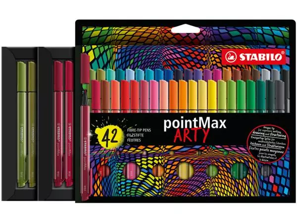 Een Viltstift STABILO pointMax 488/42 Arty medium assorti etui à 42 stuks koop je bij Kantoorvakhandel van der Heijde