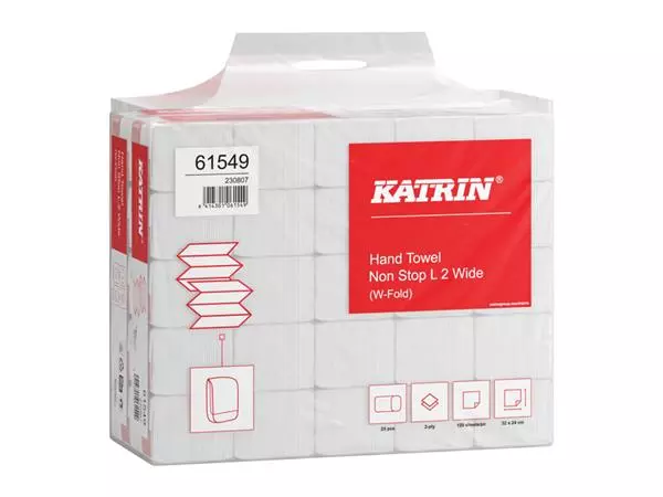 Een Handdoek Katrin W-vouw 2-laags wit 320x240mm koop je bij Unimark Office B.V.