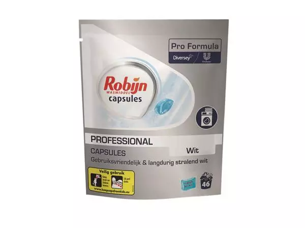 Een Wasmiddel Robijn Pro Formula capsules Wit 46stuks koop je bij EconOffice
