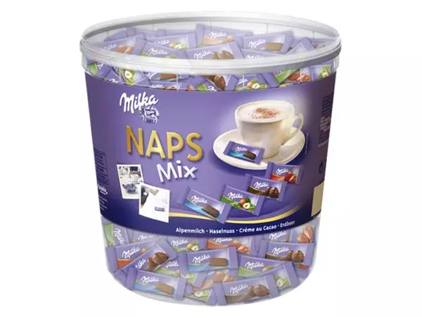 Een Chocolade Milka Naps mix koop je bij Totaal Kantoor Goeree