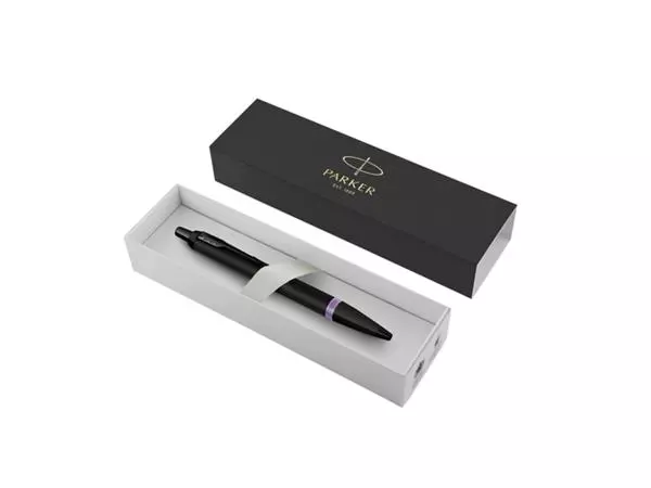 Een Balpen Parker IM black purple vibrant ring medium koop je bij Buro De Peuter