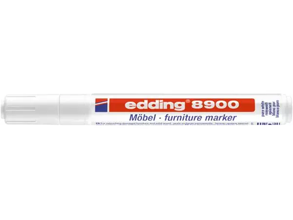 Een Viltstift edding 8900 meubel rond 1.5-2mm spierwit blister à 1 stuk koop je bij Tonerinktshop