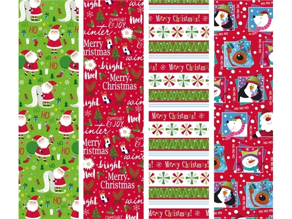 Inpakpapier Design Group Kerst 300x100cm assorti