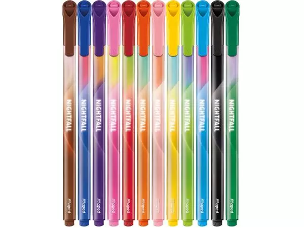 Een Viltstift Maped Nightfall set á 12 kleuren koop je bij Unimark Office B.V.