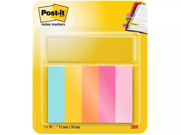 Een Markeerstrook Post-it 670 15x50mm Beachside 5 stuks koop je bij NiceSupplies.nl