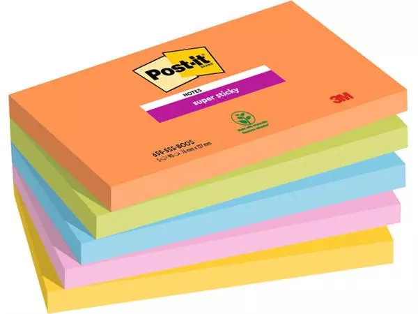 Een Memoblok Post-it 655 Super Sticky 76X127mm Boost 5 stuks koop je bij NiceSupplies.nl