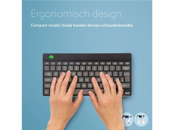 Een TOETSENBORD R-GO ERGONOMISCH COMPACT BREAK QWERTY koop je bij Kantoorvakhandel van der Heijde