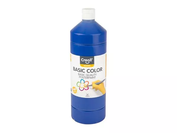 Een Plakkaatverf Creall basic donkerblauw 1000ml koop je bij Tonerinktshop