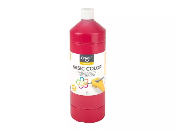 Een Plakkaatverf Creall basic donkerrood 1000ml koop je bij Van Hoye Kantoor BV