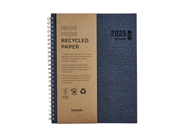 Een Agenda 2025 Brepols Ecotiming Kazar 7dagen/2pagina's spiraal blauw koop je bij Van Hoye Kantoor BV