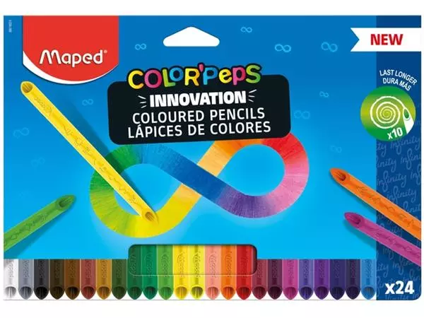 Een Kleurpotlood Maped Color'Peps Infinity doos à 24 kleuren koop je bij KantoorProfi België BV