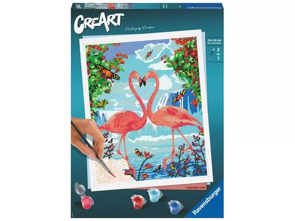 Een Malen nach Zahlen CreArt Flamingo Love koop je bij QuickOffice BV