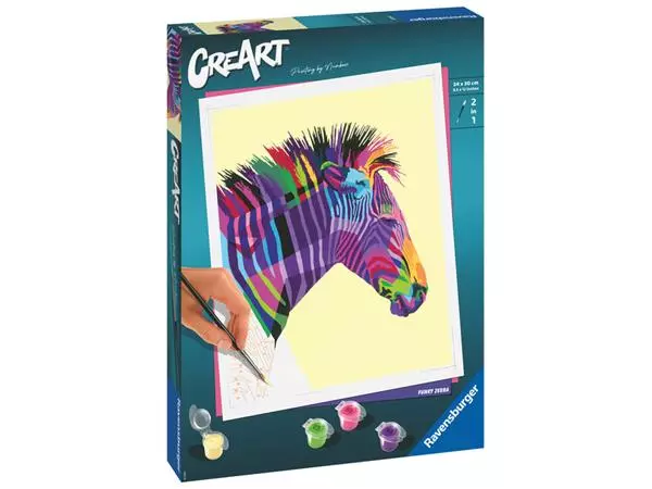 Een Schilderen op nummers CreArt Zebra koop je bij Unimark Office B.V.