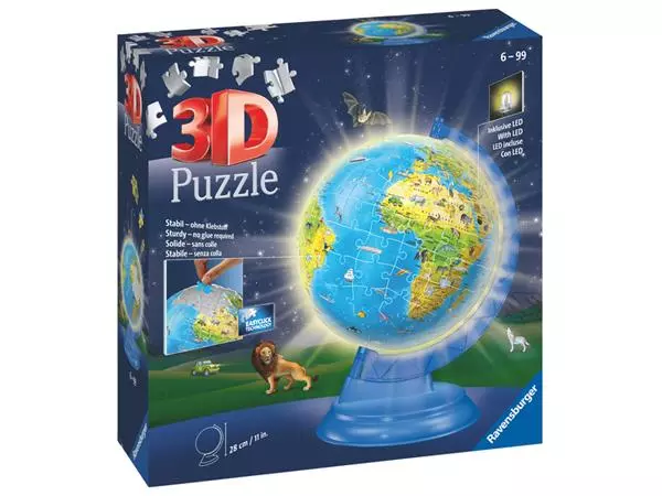 Een 3D puzzel Ravensburger Globe Night Edition XXL 54 stuks koop je bij Kantoorvakhandel van der Heijde