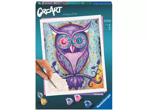 Een Schilderen op nummers CreArt Dreaming Owl koop je bij Unimark Office B.V.