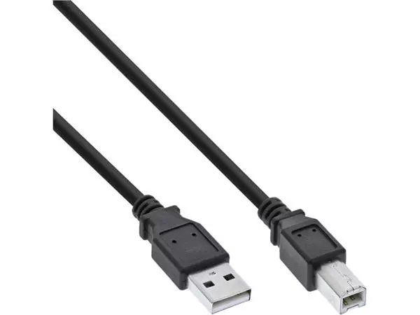 Een Kabel InLine USB-A USB-B 2.0 M 3 meter zwart koop je bij EconOffice