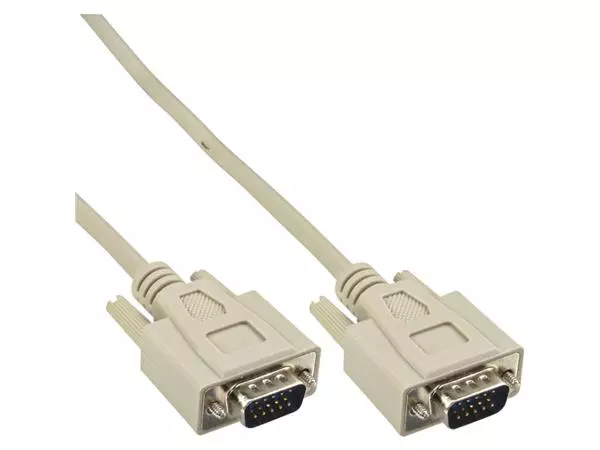 Een Kabel InLine S VGA 15HD M-M 2 meter beige en grijs koop je bij EconOffice