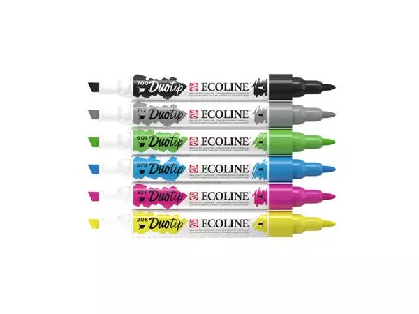 Een Duotip marker Ecoline basis set 6 kleuren koop je bij Unimark Office B.V.