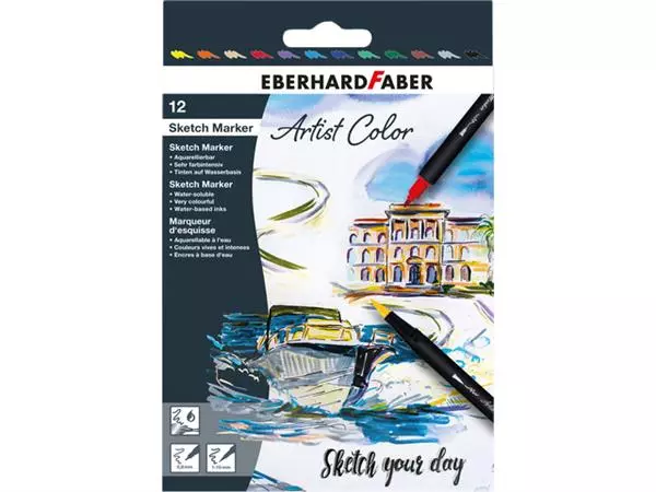 Een Sketch marker Eberhard Faber 12 stuks assorti koop je bij Goedkope Kantoorbenodigdheden