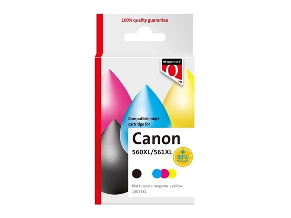 Een Inktcartridge Quantore alternatief tbv Canon PG560XL CL561XL zwart + kleuren koop je bij Holzem Kantoorefficiency